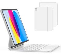 MBODMI Keyboard Case for iPad 11th (A16,2025) & 10th Generation (2022)- Magnetic Case for iPad 10.9 inch 10th / 11th Gen. Magic Keyboard Backlits, Floating Cantilever Stand, ( White)