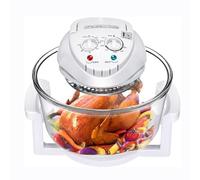 MBOGIZDN White,Glass Air Fryer, 12L Convection Roaster Air Fryer Oven Turbo Electric Cooker Recipe 360° Heating, Visible Window Multifunction Timer