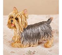 MBROS Animal Garden Statues, Resin Yorkshire Terrier Statue Simulation Dog Ornaments Dog Statue Living Room Home Furnishings Outdoor Garden Decorations Yard,1