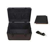 MBROS Small Hard Equipment Case, Portable Tool Box Briefcase Storage Box Lockable Carrying Cases for Workplace and Family (Black)