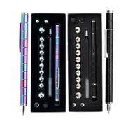 MBS-HUB Magnetic Fidget Pen, Decompression Magnet Pen for Birthdays, Multifunction Writing Magnet Ballpoint Pen for Anxiety Stress Reducing, Novelty Christmas Gifts (Bundle Pack (Black & Colourful))