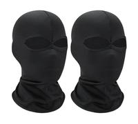 MBSIVSA 2 Pcs 2 Hole Balaclava, Winter Knitted Balaclava Face Cover, Double Hole Breathable Full Face Ski Mask for Skiing Moto Cycling (Balck)