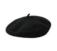 MBSIVSA Beret Hat, Stylish French Beret Hats, Warm Vintage Artist Beanie, Outdoor Elegant Soft Black Beret for Women and Men