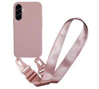 MBSLFY Case Compatible with Samsung Galaxy A26, Liquid Silicone Protective Phone Case with Strap Adjustable Neck Cord Necklace Soft Cover for Samsung Galaxy A26, Dark pink