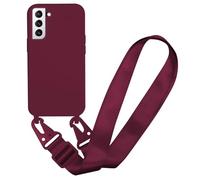 MBSLFY Case Compatible with Samsung Galaxy S22 Plus, Liquid Silicone Protective Phone Case with Strap Adjustable Neck Cord Necklace Soft Cover for Samsung Galaxy S22 Plus, Red