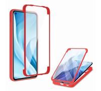 MBSLFY Case for Realme C25/Realme C25S with Built-in Screen Protector, 360 Degree Full Body Protective Silicone Protective Anti-Scratch Slim Clear Cover Case for Realme C25/Realme C25S, Red