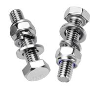 Mbsomnus 15 Pcs Bolts and Nuts Set M8x40 mm Hex Head Lock Nuts 304 Stainless Steel DIN 933 Machine Screws with Nylon Nut Flat Lock Washers for Furniture Machinery Car Bike Ship 3D Printing