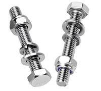 Mbsomnus 15 Pcs Bolts and Nuts Set M8x50 mm Hex Head Lock Nuts 304 Stainless Steel DIN 933 Machine Screws with Nylon Nut Flat Lock Washers for Furniture Machinery Car Bike Ship 3D Printing