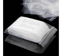 Mbsomnus 200 Piece Zip Lock Bags Reusable 8x12 cm Mini Plastic Bag Resealable Grip Seal Clear Baggies Polythene Pouches for Jewellery Earrings Cookies Sweets Screws
