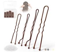 Mbsomnus 550 Pcs Bobby Pins Kit Hair Grips 5&7cm U-Hair Pins 5&6cm Brown