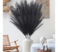 Mbsomnus 6 Pcs Pampas Grass Artificial 43inch/110cm Black Pampas Grass Natural Faux Pampas Grass Large Fluffy Pampas Grass Tall Pampas Grass for Wedding Party Room Boho Home Floor Vase Decor