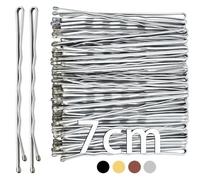 Mbsomnus 7cm Hair Clips 50pcs - Silver Hair Pins, Bobby Pins Waved, Long Kirby Grips - Essential Hair Accessories for Women & Girls, Ideal for All Types of Hair