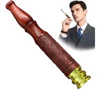 Mbsomnus Handmade Ciggarette Holder for Roll-ups Dark Red Cigarette Holder Stick Carved Cigarette Filters Easy Cleaning Removable Joint Holder fits Regular or Slim Size Cigarettes