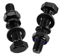 Mbsomnus M6 Nuts and Bolts Set, 20 Pcs Hex Head Bolt M6x40 mm, Black Hexagon Screw and Lock Nuts DIN 933 Machine Screws Carbon Steel with Nylon Nut Flat Lock Washers for Cars Furniture Machinery