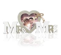 Mbsomnus Mr & Mrs Gifts UV Inkjet Printing Heart Photo Frame for Wedding Decoration