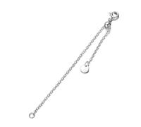 MBSUUH 1pc 925 Sterling Silver 1.5mm Necklace Extender Chain 4inch Bracelet Anklet Single Bead Extension Adjustable Length (1pc-white-gold-plated-silver)