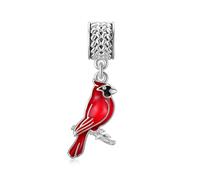 MBSUUH Red Cardinal/Dragonfly/Hummingbird/Blue Jay/Butterfly Animal Charm 925 Sterling Silver Dangle Bird Bead Fit Bracelet Our Love Never Dies Gifts for Women Mom
