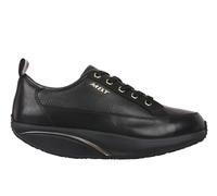 MBT-1997 OBU Women's Casual Trainers in Nappa and Granulated Leather. Physiological, Anatomic and Comfortable Footwear with Curved Sole. PU Insole with Good Cushioning and Breathability. Colour: Black