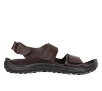 MBT NAGANO Men's Leather Sandals with Buckle Closure. Lightweight and Comfortable Spring Summer Footwear Physiological Footwear for Comfort and Stability. Recovery Sandals for Dressing. Brown Color