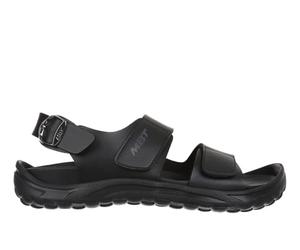 MBT NAGANO Men's Leather Sandals with Buckle Closure. Lightweight and Comfortable Spring Summer Footwear Physiological Footwear for Comfort and Stability. Recovery Sandals for Dressing. Color Black