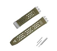 MBUIOPJ 17mm 19mm 21mm Genuine Leather Watchband Compatible With Swatch YCS YAS YGS IRONY Cowhide Calfskin Watch Strap Breathable Soft Bracelet Belt(Dark Green-Silver,21mm)