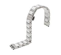 MBUIOPJ 17mm Compatible With Swatch Woman Watch Band White Ceramic Bracelet Stainless Steel Strap YGS716 YAS100 YLS141 Female Wristband(SWQ-02 Steel white,19mm)