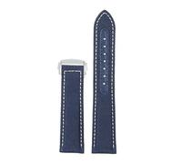 MBUIOPJ 19mm 20mm Canvas Nylon Watchbands Compatible With Omega Seamaster 300 Speedmaster AT150 Compatible With Omega Speedmaster Slubby 310.32 Series Nylon Strap(Blue white silver,20mm)