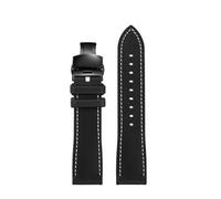 MBUIOPJ 20mm 21mm 22mm 23mm 24mm TPU Nylon Cowhide Sole Watch Strap Compatible With Casio PROTREK PRG-600/650 PRW-6600 Watch Band Men's Nylon Chain(1black white-black,23mm)