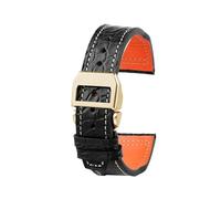 MBUIOPJ 20mm 21mm 22mm Crocodile Leather Watchband Compatible With IWC Pilot Portuguese Belt Men Watch Strap With Cowhide Back(Black gk,22mm)