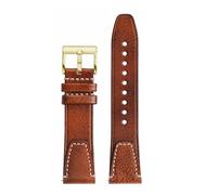 MBUIOPJ 20mm 22mm Cowhide Handmade Stitching Strap Compatible With TUDOR/Seiko Compatible With BREITLING/Omega Wristband Soft Men's Bracelet Black/Brown/Blue(Brown GK,20mm)