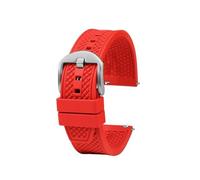 MBUIOPJ 20mm 22mm Rubber Watchband Compatible With Seiko/IWC/Rolex Waffle Strap Bracelets Fashion Universal Mens Diver Silicone Sports Watch Band(Red sk,22mm)
