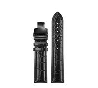 MBUIOPJ 20mm 22mm Universal Black Cowhide Watch Strap Compatible With Armani Black Knight AR11242 AR2447 1918 60008 AX1326 Watchband Waterproof Belt(04-Black-Black B,22mm)