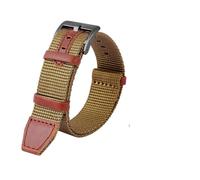 MBUIOPJ 20mm 22mm Woven Nylon +Genuine Leather Strap Compatible With Hamilton H69439931 H69439411 Men Outdoor Sport Watchband(Khaki black,20mm)