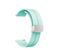 MBUIOPJ 20mm Applicable Compatible With Omega Co Branded Planet Watch With Magnetic Silica Gel Strap Moon Rubber Bracelet Men Women Black(Turquoise sk)