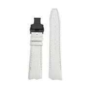 MBUIOPJ 21mm Black Leather Watch Strap Compatible With Hamilton VENTURA H24535331/H24525331/H24585331 Watchband Men's Genuine Leather Bracelet(White-black)