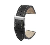 MBUIOPJ 22mm Italian Cowhide Bracelet Compatible With Citizen/Breitling Quick Release Cow Leather Strap Men's And Women's Watch Accessories(Black SK)