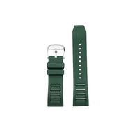 MBUIOPJ 24mm Fluororubber Watch Strap Compatible With GA-2200 PRG-600 PRW-6600 FLK Strap Orange Green Quick Release Watchband(Green-Silver)