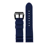 MBUIOPJ Black Blue Green Orange Watch Band Silicone Rubber Watchband Men's 22mm 24mm Compatible With Panerai 111 441 386 Sport Soft Strap(Blue black,26mm)