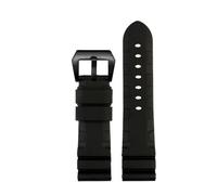 MBUIOPJ Black Blue Green Orange Watch Band Silicone Rubber Watchband Men's 22mm 24mm Compatible With Panerai 111 441 386 Sport Soft Strap(Black black,24mm)