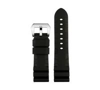 MBUIOPJ Black Blue Green Orange Watch Band Silicone Rubber Watchband Men's 22mm 24mm Compatible With Panerai 111 441 386 Sport Soft Strap(Black Silver,22mm)