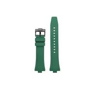 MBUIOPJ Black Blue Yellow Fluororubber Watch Accessories Compatible With Citizen MECHANICAL NJ0150 NJ0151 NJ0155 Rubber Watchband Strap(Green-Black)