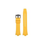 MBUIOPJ Black Blue Yellow Fluororubber Watch Accessories Compatible With Citizen MECHANICAL NJ0150 NJ0151 NJ0155 Rubber Watchband Strap(Yellow-Black)