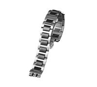 MBUIOPJ Black Silver Ceramic And Solid Steel Watch Strap Compatible With Swatch YCS Yas YGS Watch Band Concave Convex Men And Women's Watch Bracelet(G17-silver to black,17mm)