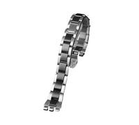 MBUIOPJ Black Silver Ceramic And Solid Steel Watch Strap Compatible With Swatch YCS Yas YGS Watch Band Concave Convex Men And Women's Watch Bracelet(G16-silver to black,17mm)