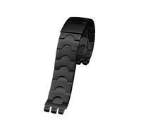 MBUIOPJ Black Silver Ceramic And Solid Steel Watch Strap Compatible With Swatch YCS Yas YGS Watch Band Concave Convex Men And Women's Watch Bracelet(G21-black,17mm)