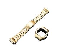 MBUIOPJ Compatible With Casio DW-5600 DW-5610 GW-B5600 GW-M5610 Ultra Light Titanium Alloy Men's Strap Case Lightweight Set Steel Gold Black(C-Gold Set,For 5600 Series)