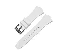 MBUIOPJ Compatible With Tissot PRX Series T137.407/T137.410 Super Player Rubber Silicone Quick Release Watch Band Bracelet 26-12mm(White Black buckle)