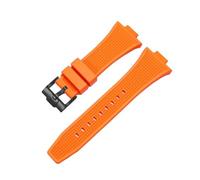 MBUIOPJ Compatible With Tissot PRX Series T137.407/T137.410 Super Player Rubber Silicone Quick Release Watch Band Bracelet 26-12mm(Orange Black)