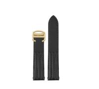 MBUIOPJ Dedicated Quick Release Interface Watch Strap Compatible With Cartier Roadster W6206018 W6206017 Genuine Leather Nylon Watch Band 19mm(C Black-Gold)