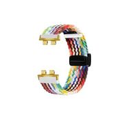 MBUIOPJ Elastic Nylon Weaving Watch Strap Compatible With Casio GMW-B5000 Fabric Watch Band Magnetic Buckle Bracelet Wristband Accessories(Rainbow-gold)